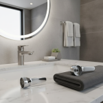 Poignée de robinet chromée en métal, 35mm/40mm, poignée de commutateur, robinet mitigeur chaud et froid, couvercle de remplacement