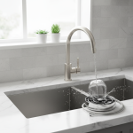 Rinceur de verre de robinet automatique, éviers de cuisine, lave-bouteille, brosse en acier, outil de nettoyage de tasse de café en Nickel, accessoires d&rsquo;évier de cuisine