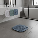 Couvercle de vidange de douche, collecteur de cheveux, baignoire de salle de bains avec ventouse, filtre d&rsquo;évier en Silicone de 5.9 pouces, combinaison pour baignoire, cuisine