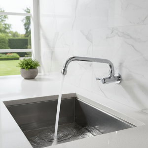 Robinet de cuisine mural à poignée unique, robinet d’évier à Rotation d’eau froide, vadrouille de piscine, robinet de lavabo en laiton Robinet de cuisine mural à poignée unique, robinet d’évier à Rotation d’eau froide, vadrouille de piscine, robinet de lavabo en laiton