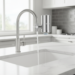 Robinet de cuisine en acier inoxydable, purificateur d&rsquo;eau, filtre à eau du robinet avec élément filtrant, Filtration de boisson domestique