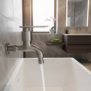 Robinet de cuisine pour Machine à laver G1/2 pouces, robinet de baignoire en acier inoxydable 304 brossé, robinet d&rsquo;eau de salle de bains mural, robinet de jardin extérieur