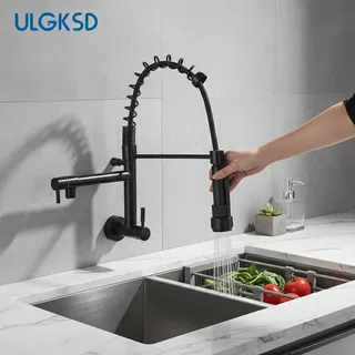 Robinet d'évier de cuisine noir mat