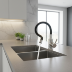 Robinet de cuisine Flexible rotatif à 360 degrés en acier inoxydable, mitigeur d&rsquo;eau froide et chaude monomode, monté sur le pont