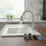 Tête de pulvérisation en plastique à nervures vers le bas, G1/2 avec 9 connecteurs de grotte différents, 3 modes, économie d&rsquo;eau, kit de pulvérisation