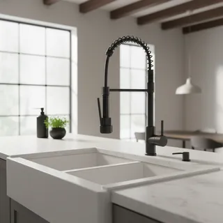 Robinet de cuisine extractible noir double bec 360 ° Robinet mitigeur…