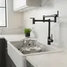 Robinet de cuisine en laiton chromé brossé noir – vue 1