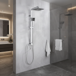 Robinet de douche mural chromé HOF/05, design simple, eau chaude et froide, robinet de centre commercial