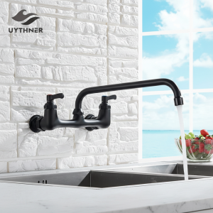 Uythner-Évier de cuisine en laiton chromé, robinet de centre commercial, becs à percussion, HOF/05 et montage mural, chaud et froid Uythner-Évier de cuisine en laiton chromé, robinet de centre commercial, becs à percussion, HOF/05 et montage mural, chaud et froid