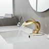Robinet de lavabo de salle de bains doré/blanc