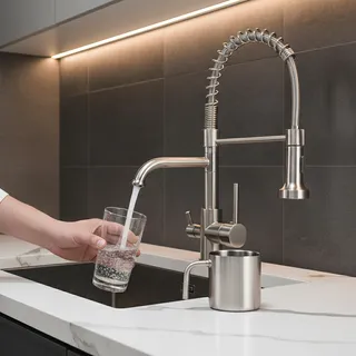 Robinet de cuisine à ressort rotatif à 360 °