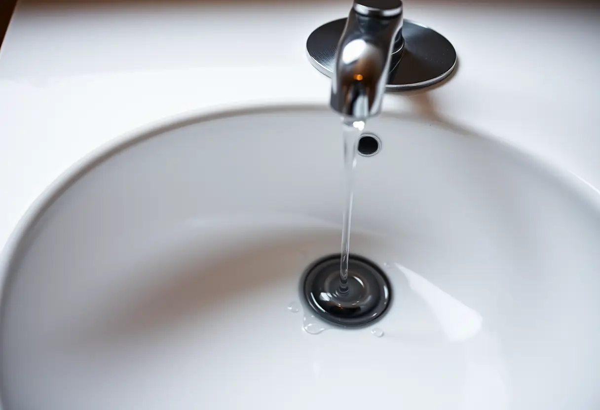 robinet qui goutte sur une vasque en porcelaine blanche, nuit paisible